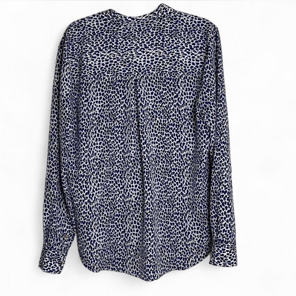 Juicy Couture Blue Cheetah Print Button Down Blouse - Size Large - Picture 4 of 4
